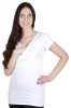 MijaCulture – Elegant nad flirty maternity and nursing shirt top Short sleeve 4003/M18 White